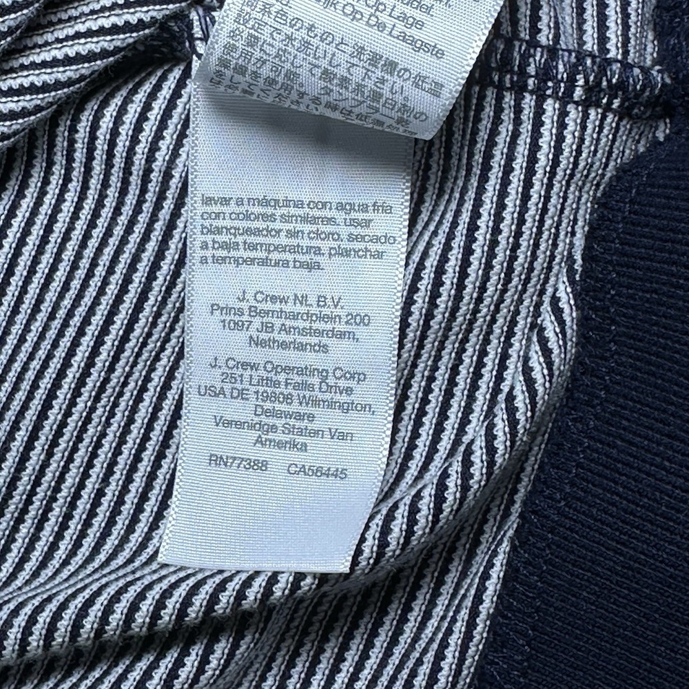 Madewell Womens Striped Knit Cropped Polo Navy White Short Sleeve Ribbed Size S - Picture 6 of 8